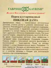 Перец кустарниковый "Пиковая дама", Гавриш
