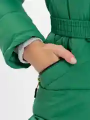 Зеленый комбинезон женский, зимний, с капюшоном
