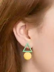 Желтый серьги женские "Мороженое"