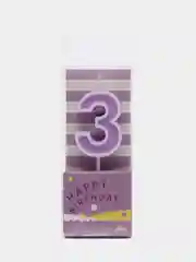 Сиреневый свеча "Цифра" для торта: 0, 1, 2, 3, 4, 5, 6, 7, 8, 9