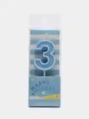 Голубой свеча "Цифра" для торта: 0, 1, 2, 3, 4, 5, 6, 7, 8, 9