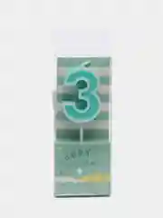 Бирюзовый свеча "Цифра" для торта: 0, 1, 2, 3, 4, 5, 6, 7, 8, 9