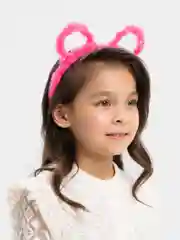 Тёмно-розовый светящийся ободок с ушками