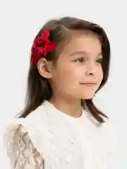 Бордовый заколки-бантики на зажиме, 2 штуки