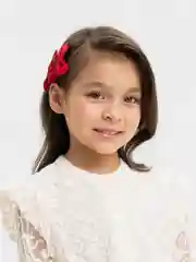 Бордовый заколки-бантики на зажиме, 2 штуки