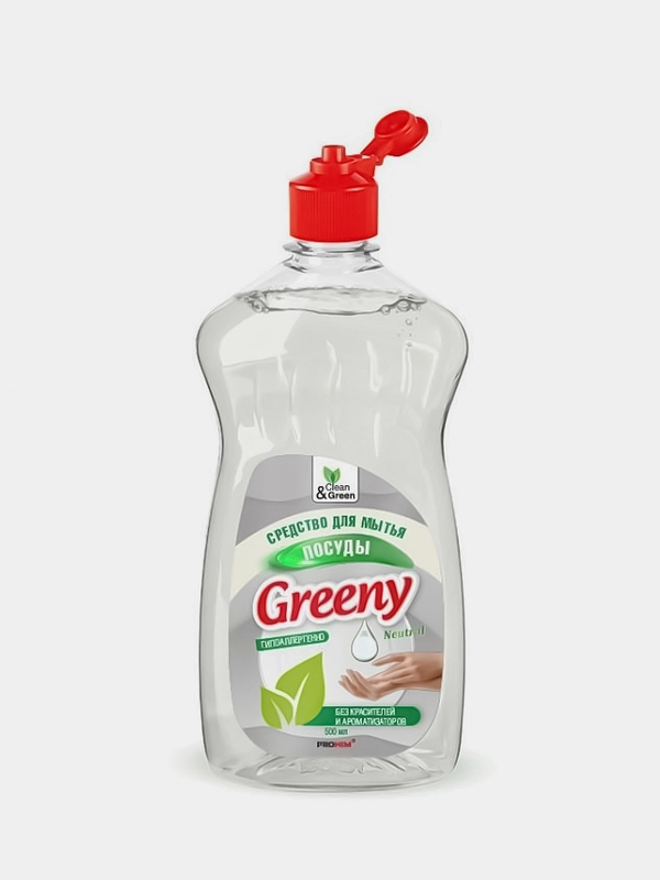 Средство для мытья посуды "Greeny" Neutral 500 мл. Clean&Green