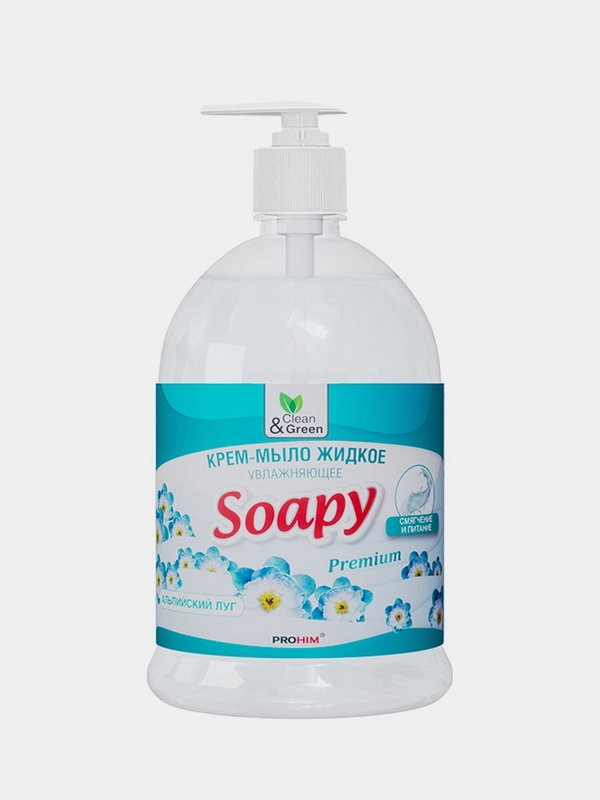 Крем-мыло жидкое "Soapy" Premium "альпийский луг" увлажняющее с дозатором 500 мл