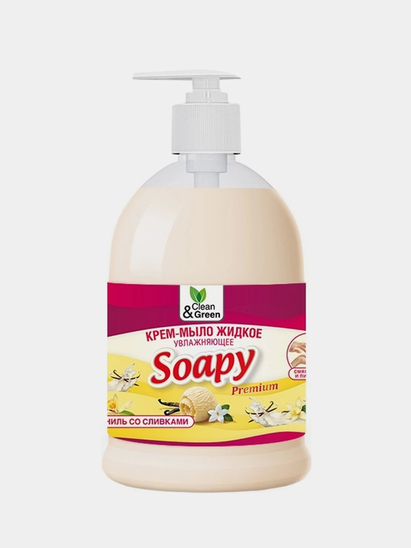 Крем-мыло жидкое "Soapy" Premium "ваниль со сливками" увлажняющее с дозатором 500 мл