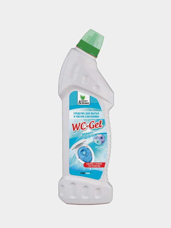 Средство для мытья и чистки сантехники "WC-Gel" (кислотное) 750 мл. Clean&Green