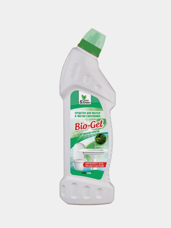 Средство для мытья и чистки сантехники "Bio-Gel" (с активным хлором) 750 мл. Clean&Green