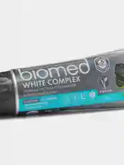 Зубная паста BIOMED WHITE COMPLEX, отбеливающая с углем, черная, без фтора, 100 мл
