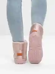 Бежевый меланж угги женские зимние короткие с мехом дутики теплые