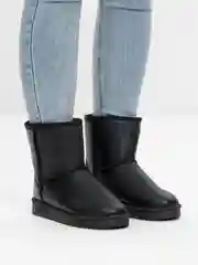Угольный угги женские зимние короткие с мехом дутики теплые