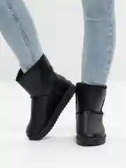 Угольный угги женские зимние короткие с мехом дутики теплые