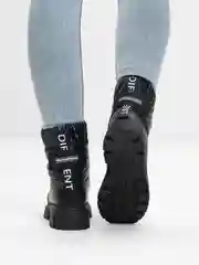 Серый меланж ботинки женские зимние "Дутики"