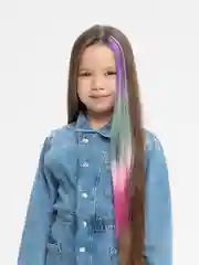 Синий меланж прядь для волос