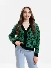 Зеленый кардиган женский