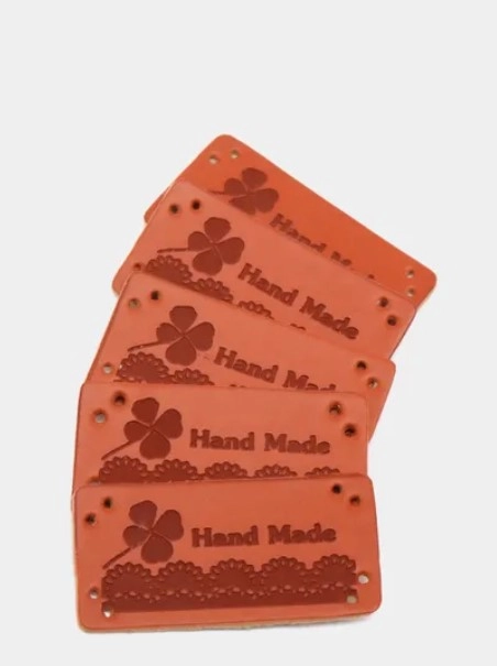 Бирки "Hand made", экокожа, 5 штук