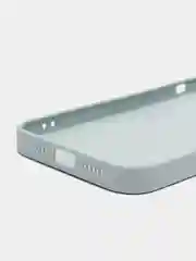 Светло-синий чехол силиконовый со стеклянной панелью для iPhone 13