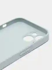 Светло-синий чехол силиконовый со стеклянной панелью для iPhone 13