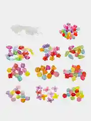 Набор Beads Set для творчества и рукоделия, 200 бусин, 10 видов, прозрачные, нить, Brauberg