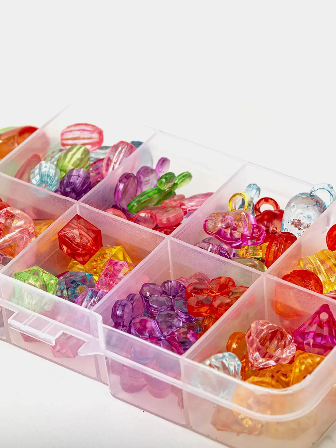 Набор Beads Set для творчества и рукоделия, 200 бусин, 10 видов, прозрачные, нить, Brauberg