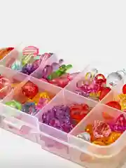 Набор Beads Set для творчества и рукоделия, 200 бусин, 10 видов, прозрачные, нить, Brauberg