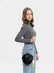 Черный рюкзак с сумкой и визитницей