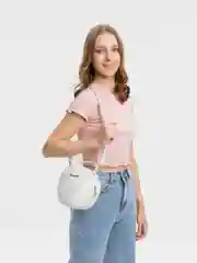 Белый сумка круглая, женская