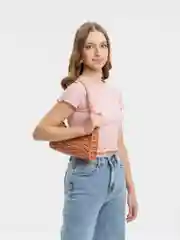 Бежевый меланж сумка женская, через плечо, из экокожи