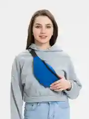 Голубой сумка на пояс в форме трапеции унисекс
