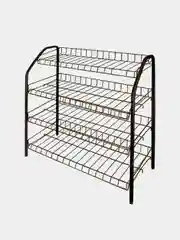 Коричневый этажерка для обуви металлическая 4 полки ТМ Nika, полка 660х280х700 мм, нагрузка до 20 кг