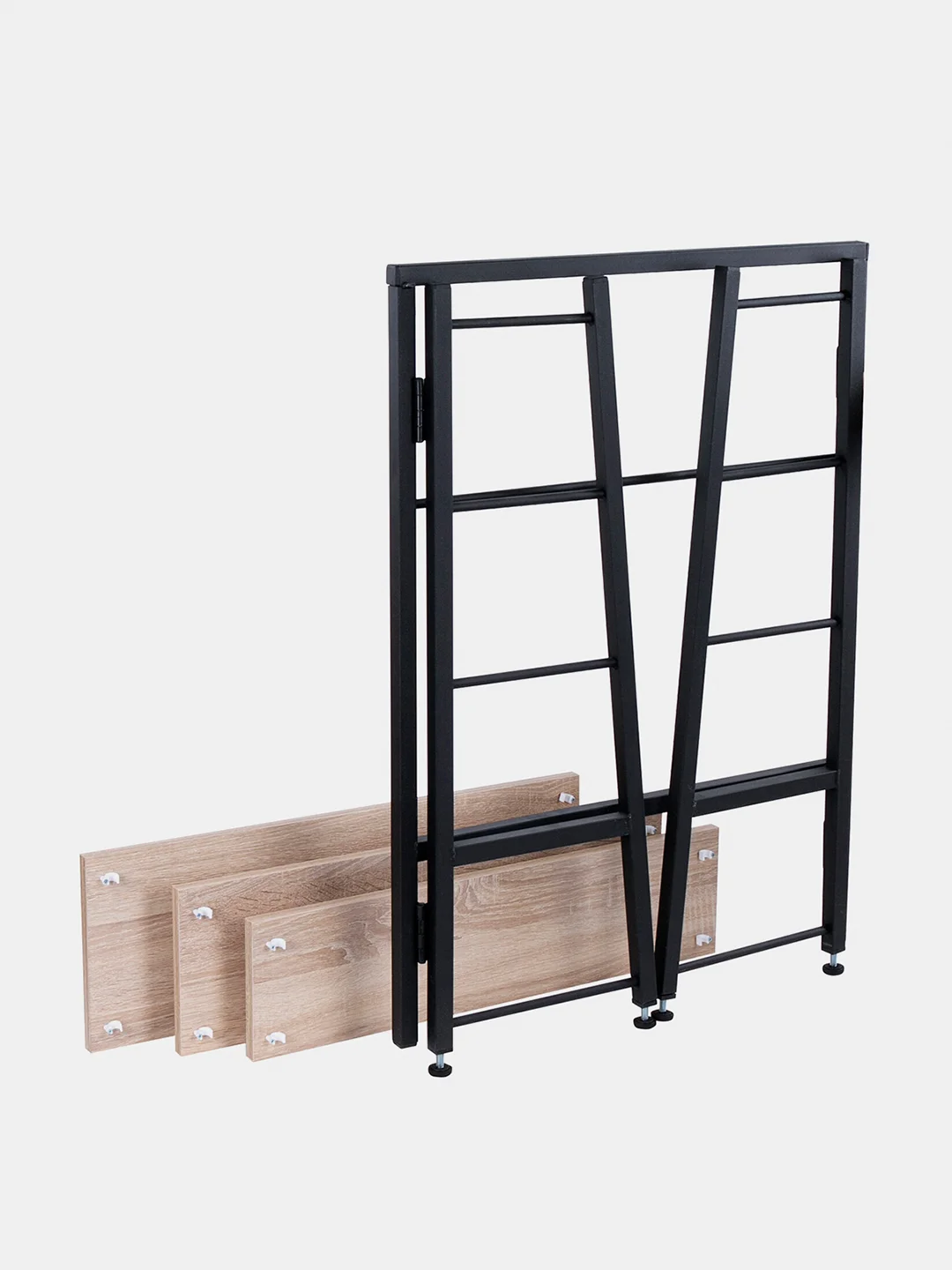 Стеллаж BRABIX Smart SH-006 (ш605*г295*в790мм), ЛОФТ, трапеция, складной, металл/ЛДСП дуб