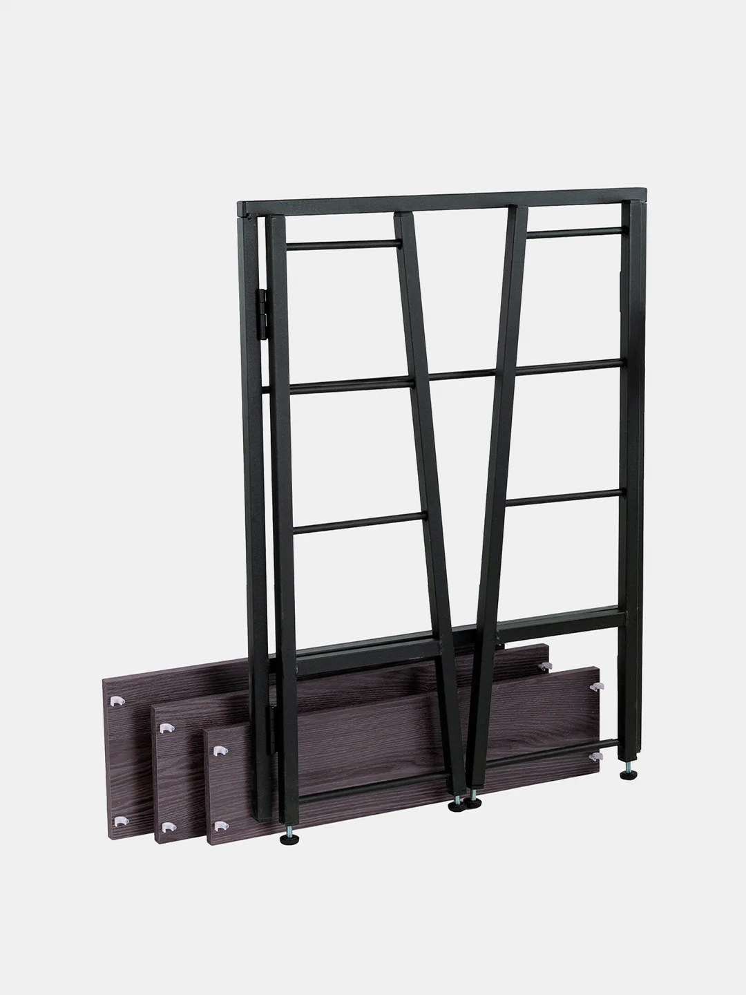 Стеллаж BRABIX Smart SH-006 (ш605*г295*в790мм), ЛОФТ, трапеция, складной,металл/ЛДСП ясень