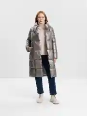 Золотой куртка женская, зимняя, удлиненная, без капюшона