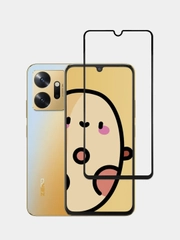 Защитное стекло "КАРТОФАН", для Infinix Zero 20, с олеофобным покрытием и черной рамкой
