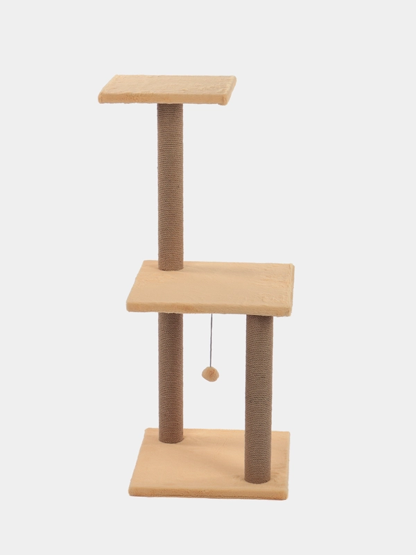 Когтеточка для кошек, джутовая, игровой комплекс с игрушкой, 40 х 40 х 100 см