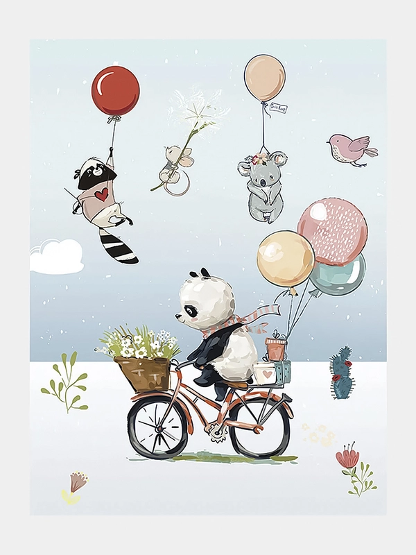 Фотообои "Зверята на шариках", 2*2,7 м