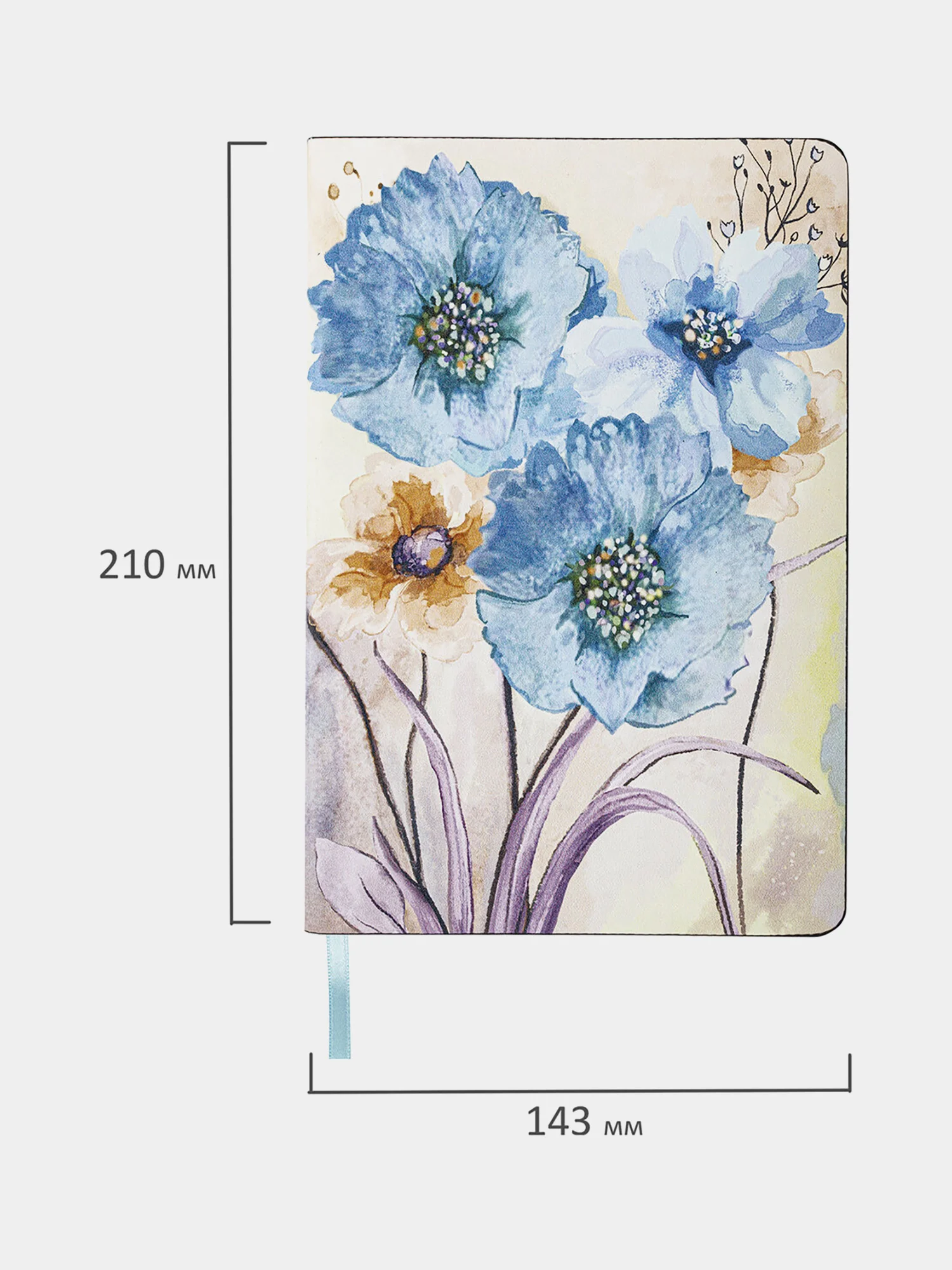 Блокнот А5 143x210 BRAUBERG VISTA Delicate flowers, под кожу, гибкий 80л, 112077