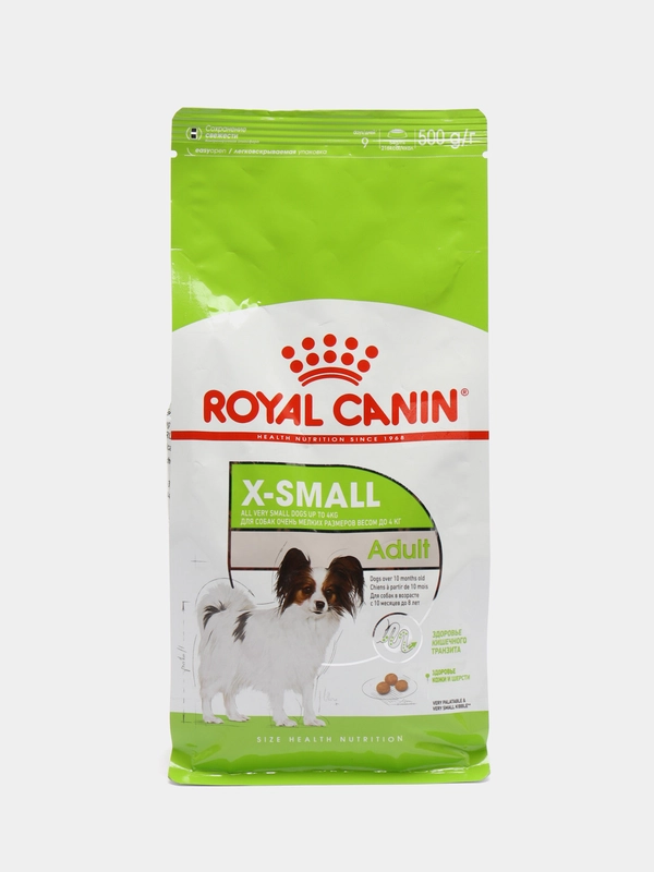 Корм сухой Royal Canin X-Small Adult для собак миниатюрных пород (до 4 кг), 10 мес. - 8 лет, 500 г