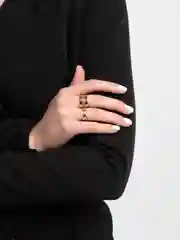 Золотой парные кольца "Огонь", 2 штуки