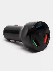 Черный автомобильное зарядное устройство 3 USB
