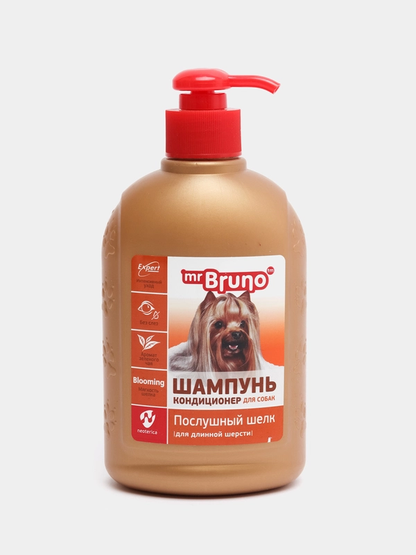 Шампунь-кондиционер Mr.BRUNO, послушный шелк для собак, 350 мл