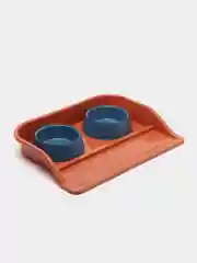 Коричневый миски с лотком, 0,3 л, 41 x 30 х 6 см