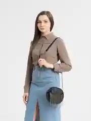 Сумка круглая через плечо, женская, кроссбоди, трендовая сумка, сумка на осень