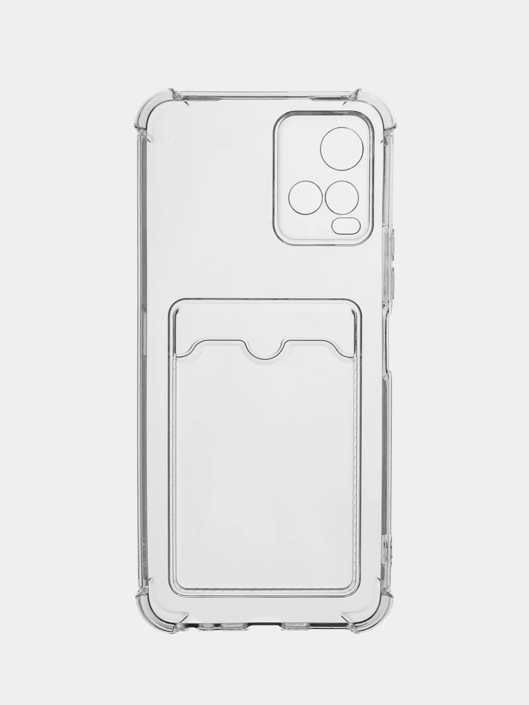 Белый чехол с карманом для карт Vivo Y21/Y33,Y15s, Y17/Y15/Y12/Y11,Y12S/Y12A/Y20, противоударный