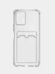 Белый чехол с карманом для карт Vivo Y21/Y33,Y15s, Y17/Y15/Y12/Y11,Y12S/Y12A/Y20, противоударный
