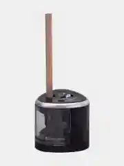 Точилка электрическая BRAUBERG DUAL (для 2 диаметров карандашей!), 4 батарейки АА, черная