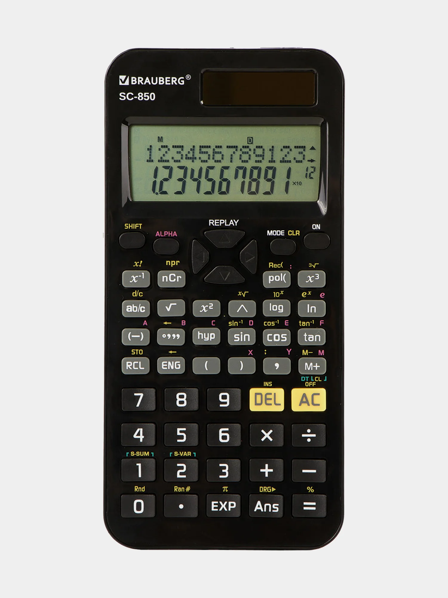 Калькулятор инженерный двухстрочный BRAUBERG SC-850, 240 функций, 10+2 разр, дв.пит,ЧЕРНЫЙ