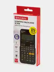 Калькулятор инженерный двухстрочный BRAUBERG SC-850, 240 функций, 10+2 разр, дв.пит,ЧЕРНЫЙ